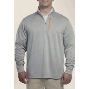 Bolle Mens XL Quarter Zip Pullover Gray Orange Pocket Performance Golf Sweater